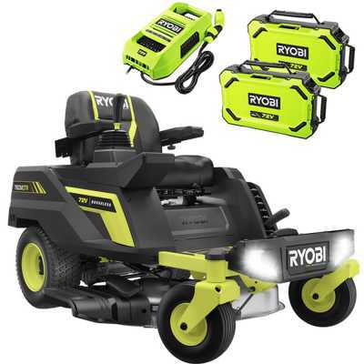 Tondeuse autoportée Zéro Turn RYOBI ZTRX76 – 76 cm – 72 V / 20 Ah – 2‑en‑1